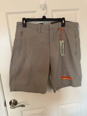 Men's Stretch Hybrid Shorts in Gray with Orange Accents